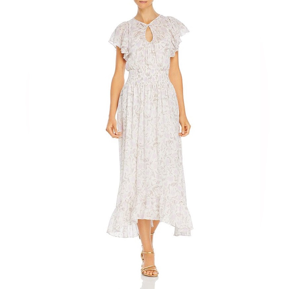 Rebecca Taylor Zadie Smocked Dress Snow Comb NWT
